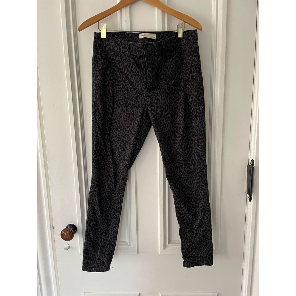Gap gray and black easy leggings animal print pants 10